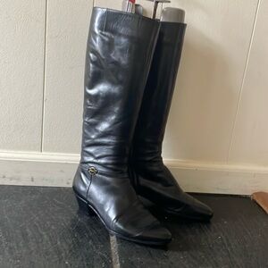 Black leather Ferragamo boots